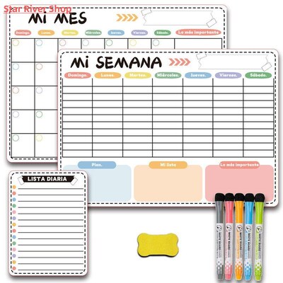Weekly and Monthly Schedule Magnetic Soft Whiteboard Refrige