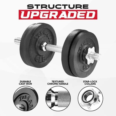 Yes4All Cast Iron Weights Adjustable Dumbbell Sets for Home