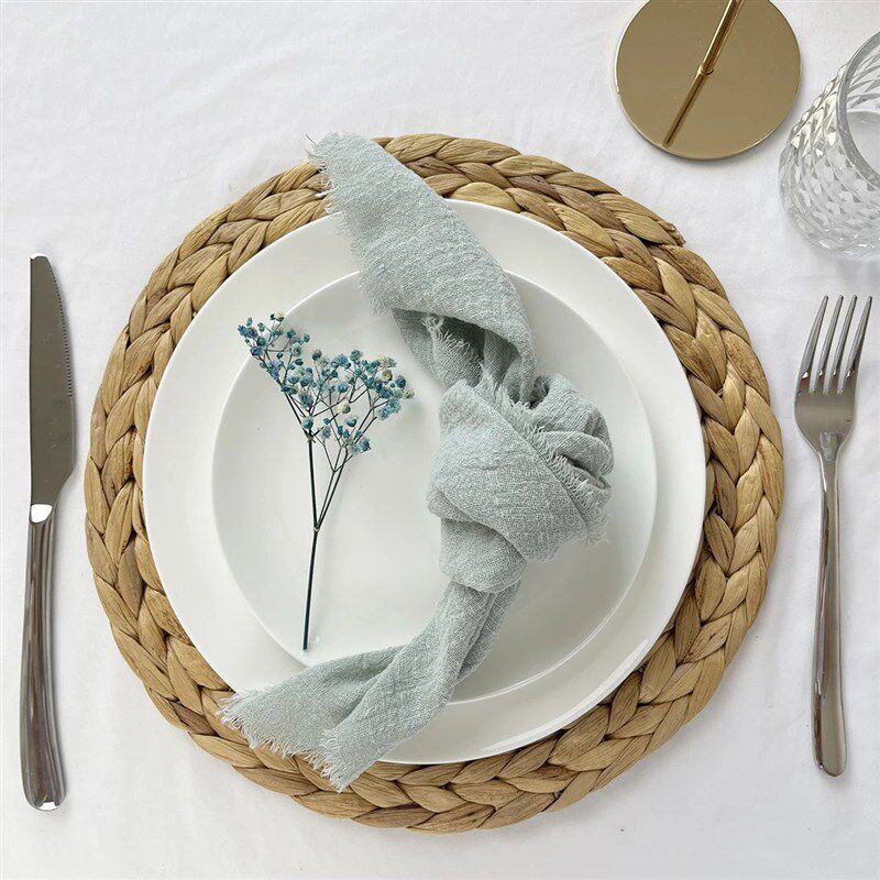 Wholesale 30pcs Sage Green Retro Gauze Cotton Napkin Tea Tow