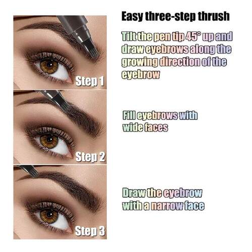Waterproof Eyebrow Pen, Microblading Eyebrow Pencil With 4 S