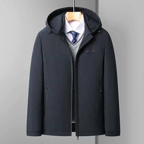 Winter middle-aged mens business casual mid-length cotton c
