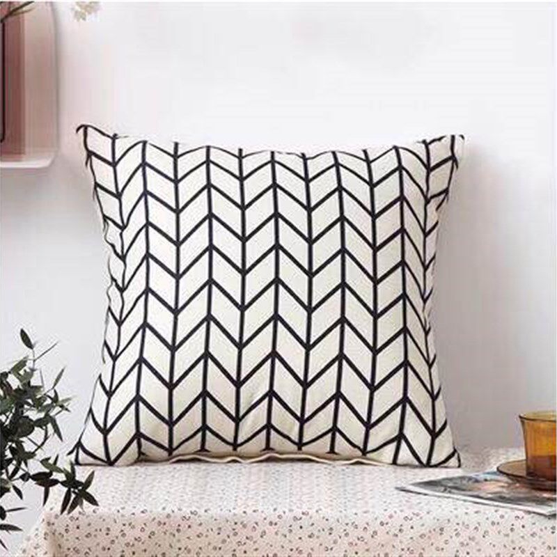 Stripes Cotton Pillow Case Sofa Throw Square Cushion Cover thumbnail 4