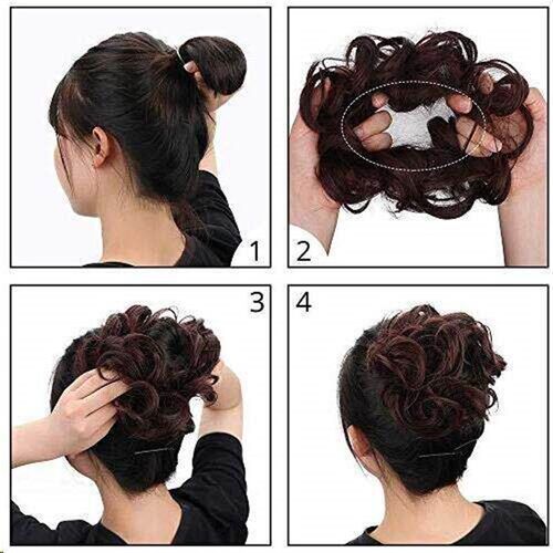 Synthetic Hair Bun Extensions Messy Curly Elastic Hair