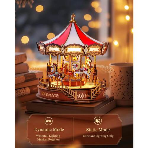 Robotime Rolife Classic Carousel Music Boxes Easy Assemble 3
