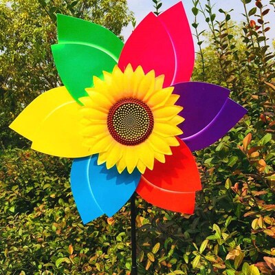 Sunflower Windmill Rotating Sunflower Wind Spinner Stake Sta