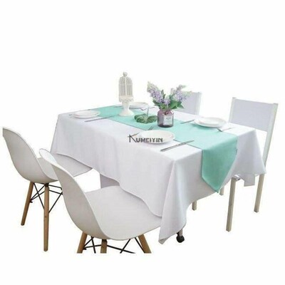 White tablecloth cloth art conference room long table