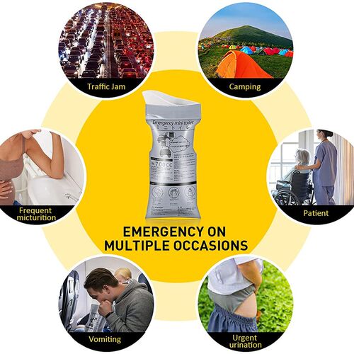 4PCS Outdoor Emergency Urinate Bags 700ml Easy Take Piss Bag