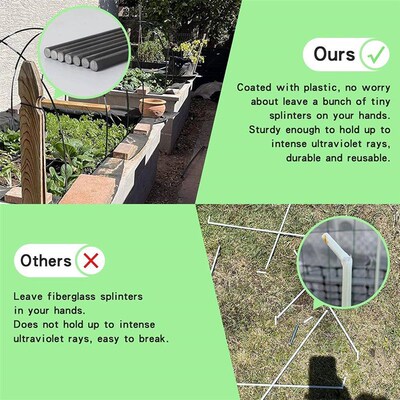 Greenhouse Hoops Grow Tunnel for Raised Beds Rust-Proof Fibe