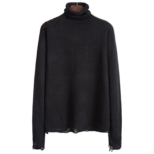 Mens sweater knitting autumn wear loose high collar make ol