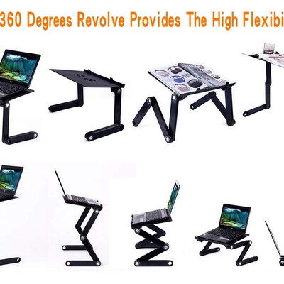 Adjustable Laptop Desk Stand Cooler fan Portable Ergonomic L