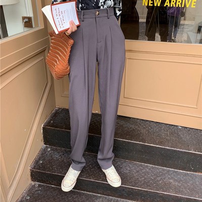 HziriP Elegant Formal High Waist Harem Straight Pants Women