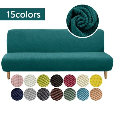 Polar Fleece Fabric Armless Sofa Bed ver Solid Color Without