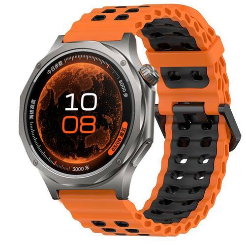 适用OPPOWatchX3表带oppowatchS海洋双排扣硅胶华为gt6透气防汗X2
