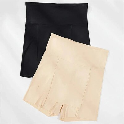 Womens High Waisted Ice Silk Shorts Seamless Molded Clothin