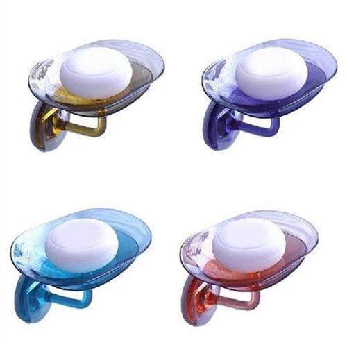 A0KE Wall Mounted Petal Soap Box Drain Free Punching Soap