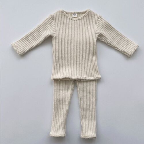 Autumn Winter Baby Boys And Girls Clothes Set Ribbed Sweater