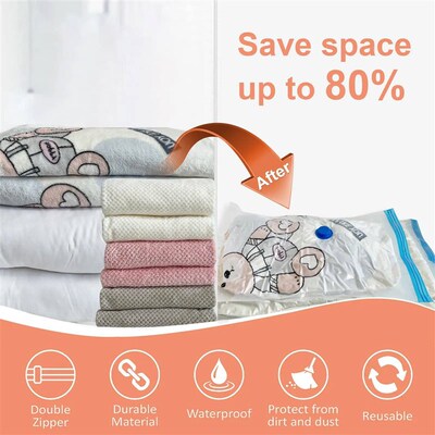4pc Thickened Vacuum Compreion Bag, Tranparent Quilt Vacuum