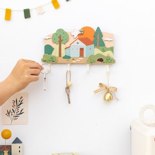 阿楹 玄关遮丑墙面装饰钥匙收纳架壁挂儿童房门衣柜格栅卧室挂钩