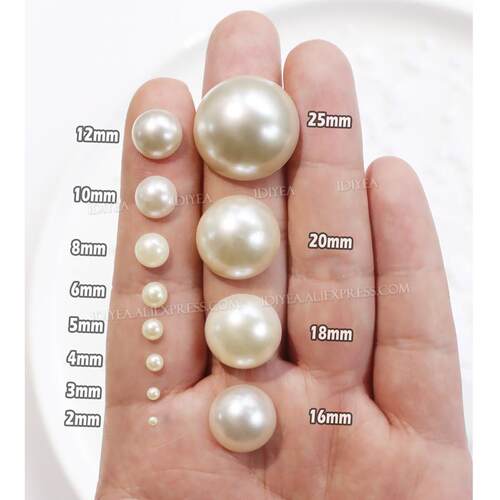 White Ivory Beige 2/3/4/6/8/10mm-25mm all sizes Imitation Pe