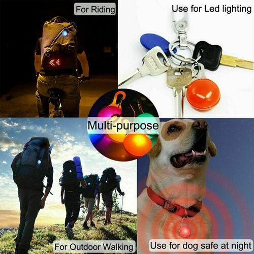 LED Luminous Dog Cat Collar Pendant Glowing Charm Lights Col