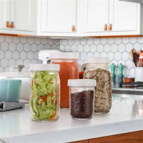 16 Pack Wide Mouth Jar Lids,Plastic Storage Caps for