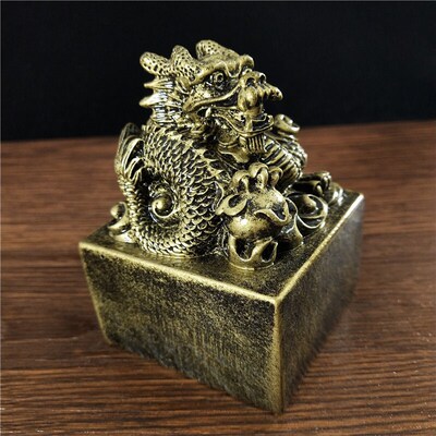 Bronze Chinese Dragon Statues Figurine Big Imperial Jade