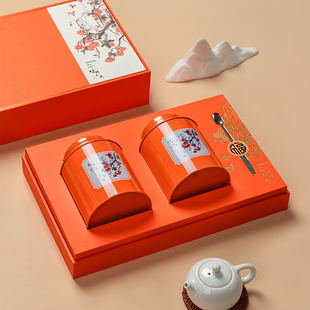 茶叶包装盒新款红色空盒子通用银针红绿茶大红袍铁罐一斤装空礼盒