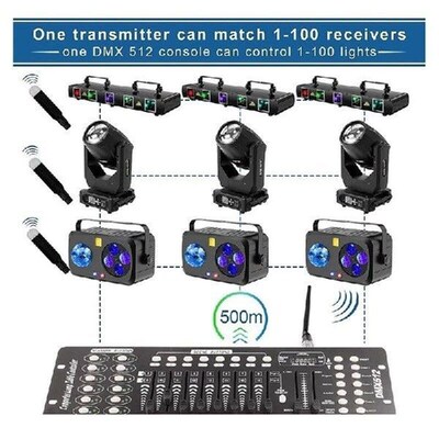 2 DMX Wireless 1 Female wReceiver And 1 Male Transmitter