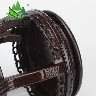 红木鱼缸底座圆形实木花瓶盆景奇石石头摆件底座木质落地花几花架