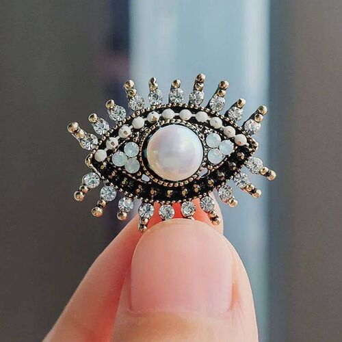 Blue Crystal Four-Leaf Clover Brooches For Women Simple