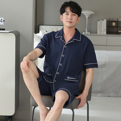 M-4XL Plus Size High Quality Men Pyjamas Summer Thin Short S