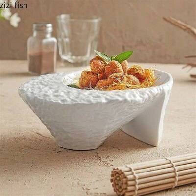 Rock-grained Ceramic Soup Bowl Dinner Plate Fruit Plate