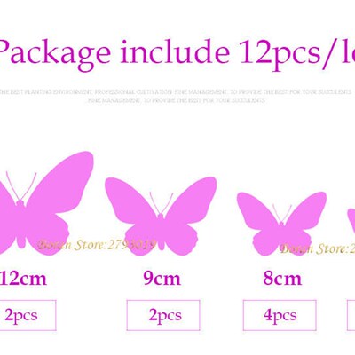 12pcs Wall Stickers Set 3D Butterfly Colorful Double Layers