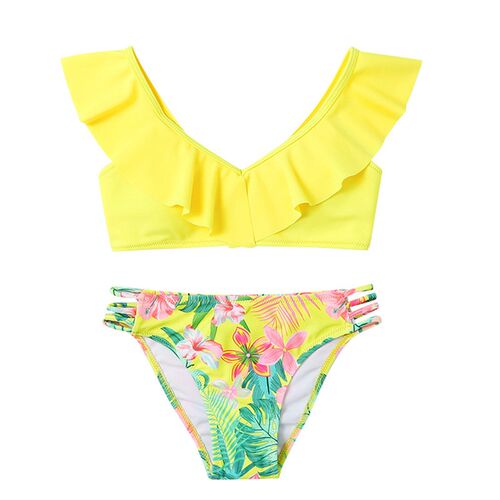 Rainbow Print Girls Kids Swimsuit Swimwear New Summer Kid Ba