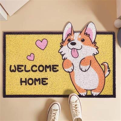 Cartoon dog floor mat doormat anod foot mat door yellow ent