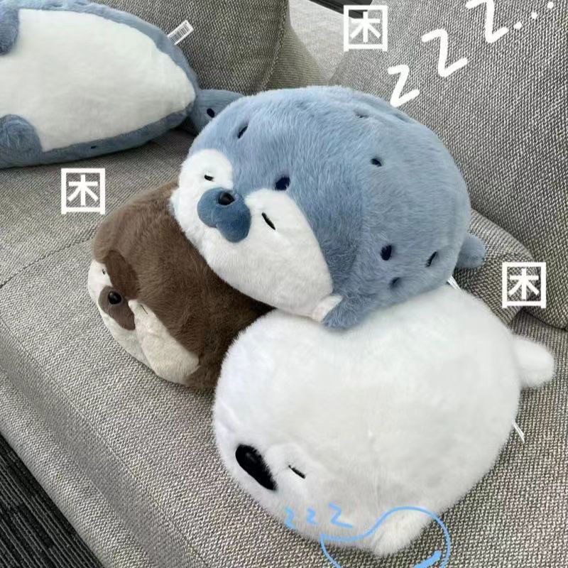 海豹海獭毛绒公仔可爱睡觉送女友