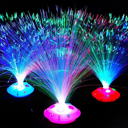 3PCS Colored LED Fiber Optic Light Night Lamp Christmas Wedd