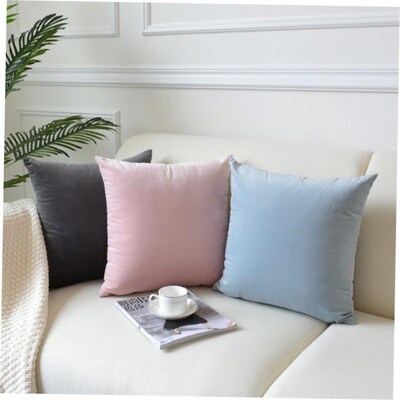 European velvet sofa cushion pure color pillow cover car big
