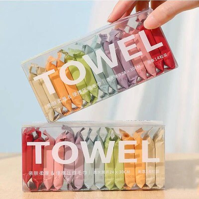14Pcs Compressed Towel Travel Disposable Face Towel Cleaning