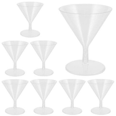 8 Pcs Disposable Wineglass Whiskey Cups Drinking Clear