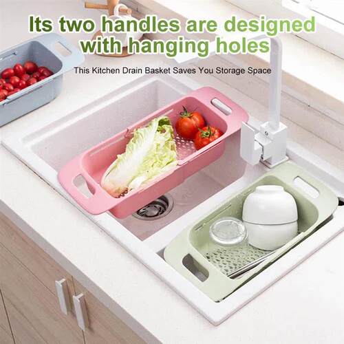 Retractable Adjustable Sink Wash Fruit Vegetable Baskets Hou