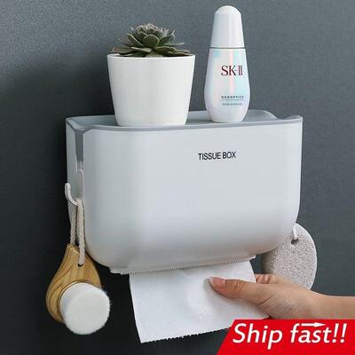 Hole-free toilet paper holder wall-mounted napkin tissue box