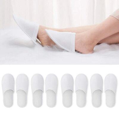 Spa Slippers 12 Pairs of Brushed Plush Closed-toe Disposable