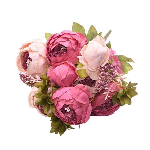 1Bunch European Artificial Peony Flowers Silk Fake Flowers W