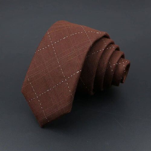 Mens Ties Classic Jacquard Striped Plaid Necktie 6cm  Skinny