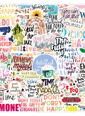 50Pcs pack Motivational Phrases Sticker Quotes Sentences