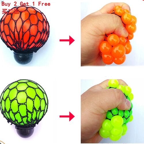 Stresses Reliever Squeeze Toys Mesh Ball Grape Squeeze Toy