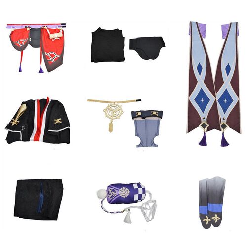 Pakaian Seragam Kostum Cosplay Genshin Impact Scaramouche Ko
