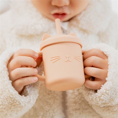 200ML Baby Feeding Drinkware Straw Cup Baby Learning Feeding