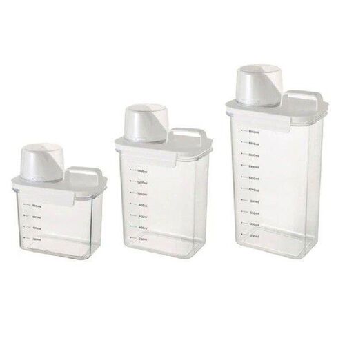 Space Saving Measuring Cup Storage Canister Plastic Storage